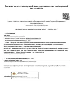 Выписка из реестра лицензий 4